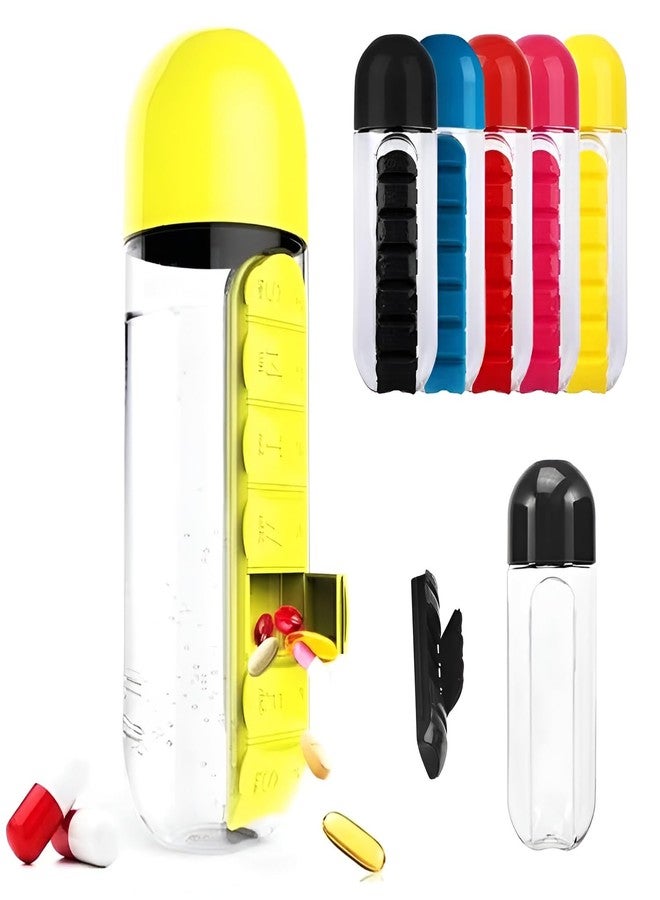 REMICH Pill Organizer Bottle for Vitamins & Medicine - Dual-Function Design with Hydration & Weekly Pill Storage - Ultra-Portable & Ideal for Home, Office & Travel [[ 1Pcs, Multi ]] - Image 1